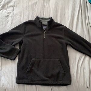 Black fleece boys pullover sweater